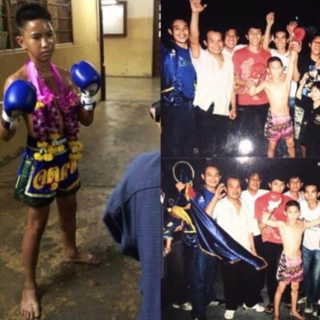 A young Tawanchai PK Saenchai at Petchrungruang Gym