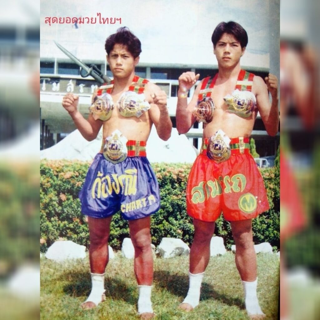 Kongtoranee Payakaroon and Samart Payakaroon. Caption reads - The Greatest of Muay Thai